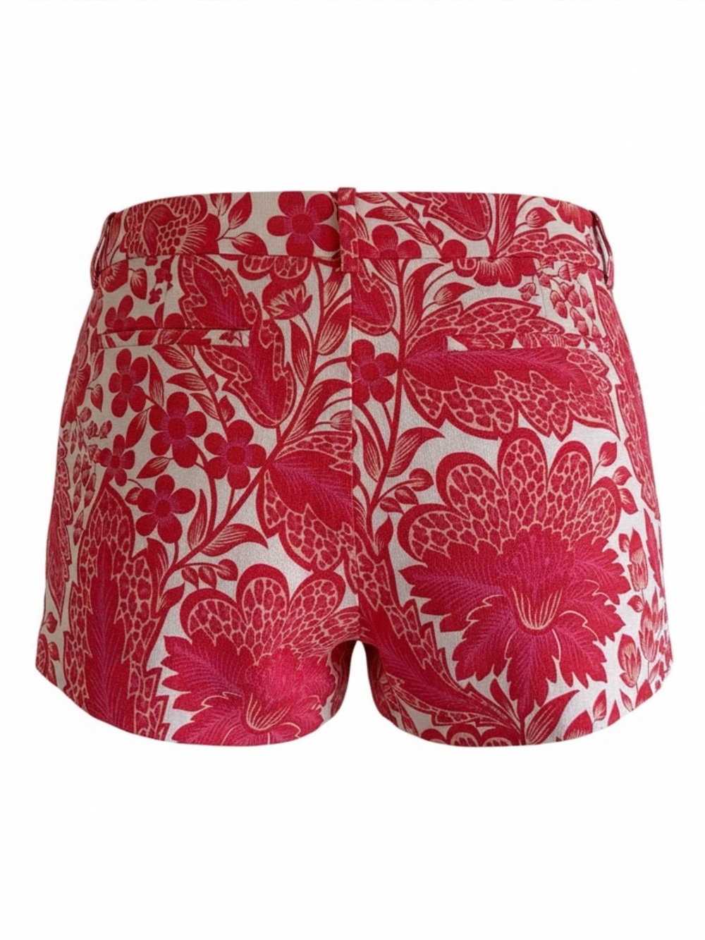 J.Crew Floral Print Shorts Size 12 Low Rise Red White Summer Cotton - Picture 4 of 7